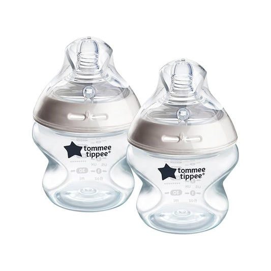 Tommee Tippee Natural Start Anti-Colic 5 oz BPA Free Baby Bottles, 0+ Months, Slow Flow Breast-Like Nipple, Self Sterilizing, Designed for Seamless Transition Between Bottle and Breast, Pack of 2