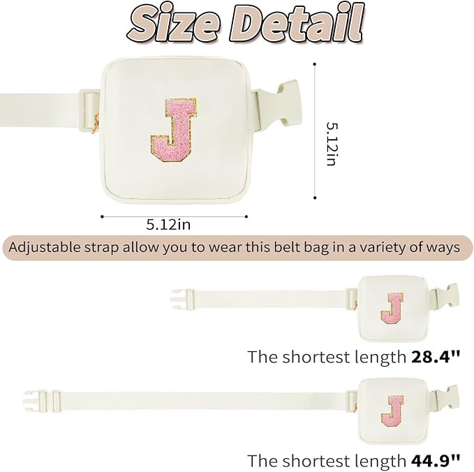 Birthday Gifts for 2 3 4 5 6 7 8 9 10 11 Year Old Girls - Mini Fanny Pack Cute Crossbody Bag Belt Bag Cute Trendy Stuff,Graduation Gifts for Girls Teens Kids Daughter Sister Her - Cream,J
