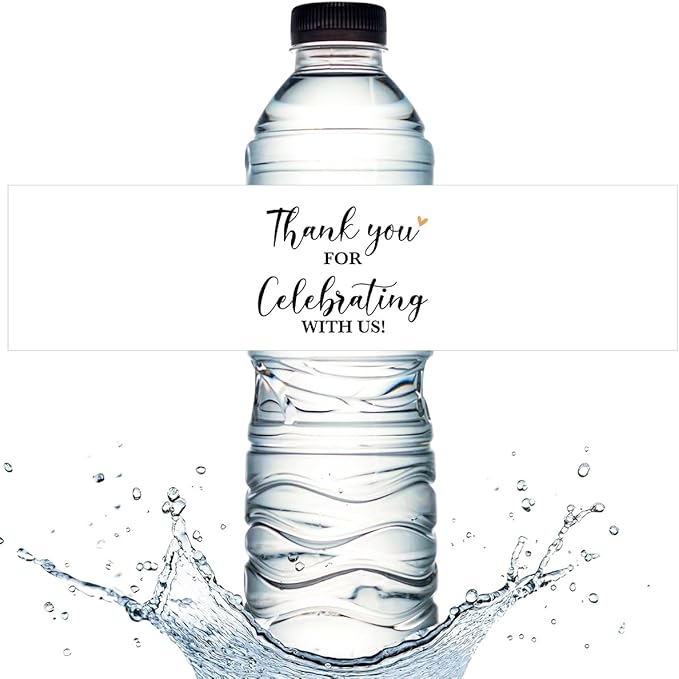 100PCS Wedding Water Bottle Labels Waterproof Greenery Floral Wraps Sticker for Water Bottle Baby Shower Bottle Label for Bridal Shower Party Thanks（White）