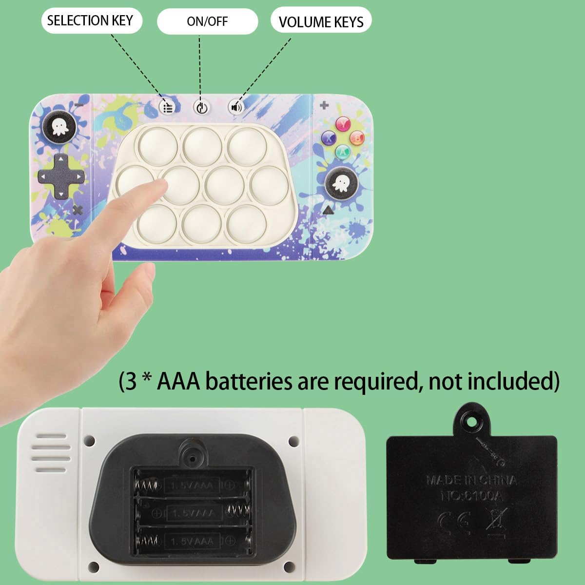 Puzzle Pop Light Up Game Fidget Travel Games/Travel Sensory Fidget Toys Popular Handheld Games for Teenagers Anti Anxiety Autism Relief Birthday Party Presents (Game Console-A)