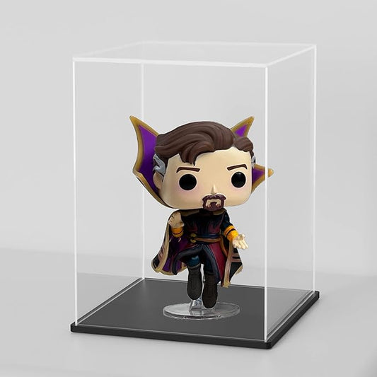 Fully Assembled Acrylic Display Case, Clear Acrylic Protector Compatible with Funko POP! 4 Inch Vinyl Figures, Countertop Alternative Glass Case for Home Storage