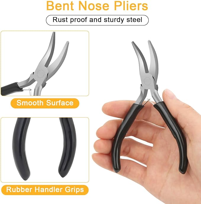 Anezus Jump Rings for Jewelry Making Supplies and Necklace Repair with Jump Ring Pliers and Open Jump Ring(1200Pcs Silver and Gold)