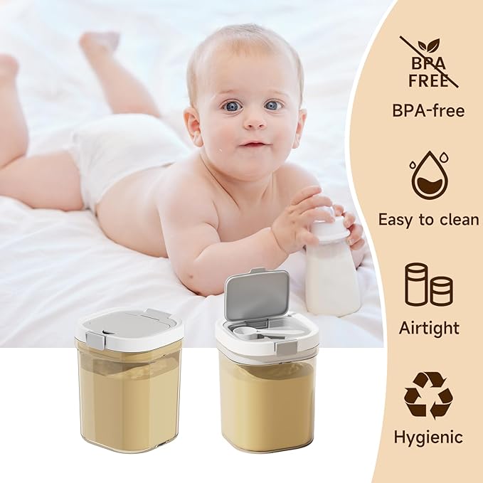 Formula Container to go-1300ml Travel Dispenser BPA Free Airtight Container with Spoon and Layered Storage
