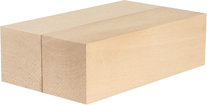 JAPCHET 12 Pieces 5 x 1-1/2 x 1-1/2 Inch Basswood Carving Blocks, Natural Carving Blocks, Unfinished Basswood Blocks for Carving, Crafting and Whittling