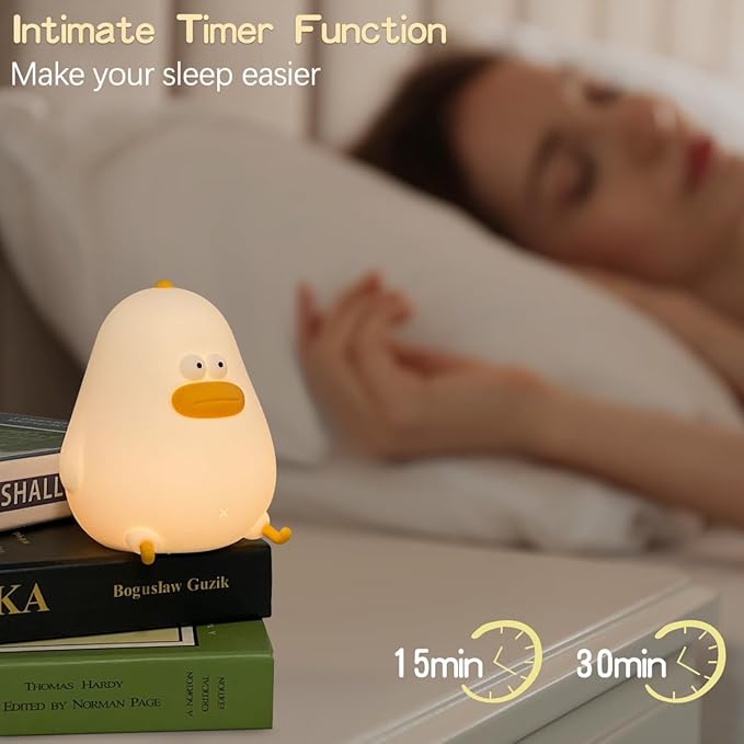 Night Light for Kids, Cute Silicone Nursery Chick Lamp for Baby and Toddler, Animal Night Light for Boys and Girls, Squishy Bedside Lamp for Kids Room