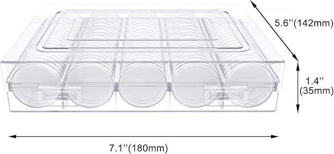 100 Pcs 30mm Coin Capsules Holder with Foam Gasket and Plastic Storage Organizer Box, 5 Sizes (17/20/25/27/30mm) Coins Collector Case Protector for Coin Collection Supplies
