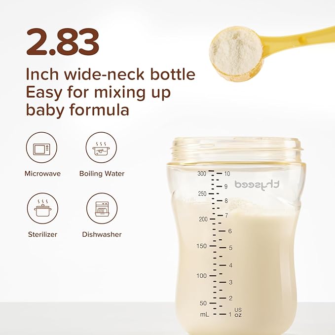 Thyseed PPSU Natural Breast-Like Bottle with Nipple(3-7 Months),10oz，1pack