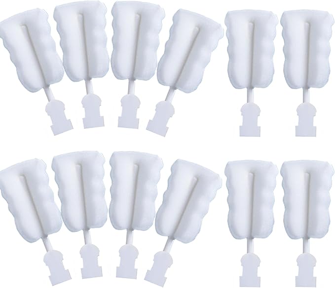Bottle Brush Sponge Replacement Heads 12 Pack Durable Cleaning Brush Head Environmental Protection Cup Cleaner Brushes Refill Heads Without Handle (Sponge Brush Head 12PCS)