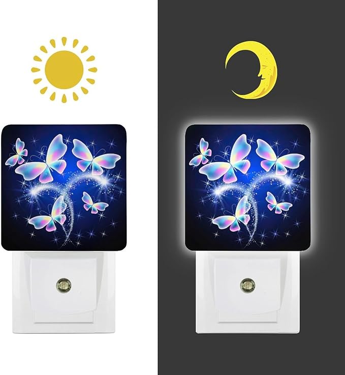 Butterfly Night Light, Plug into Wall Decor Nightlights for Bedroom, Bathroom, Hallway, Kitchen, with Dusk to Dawn Light Auto Sensors LED Night Lights for Boys Girls Women Men Room Gifts