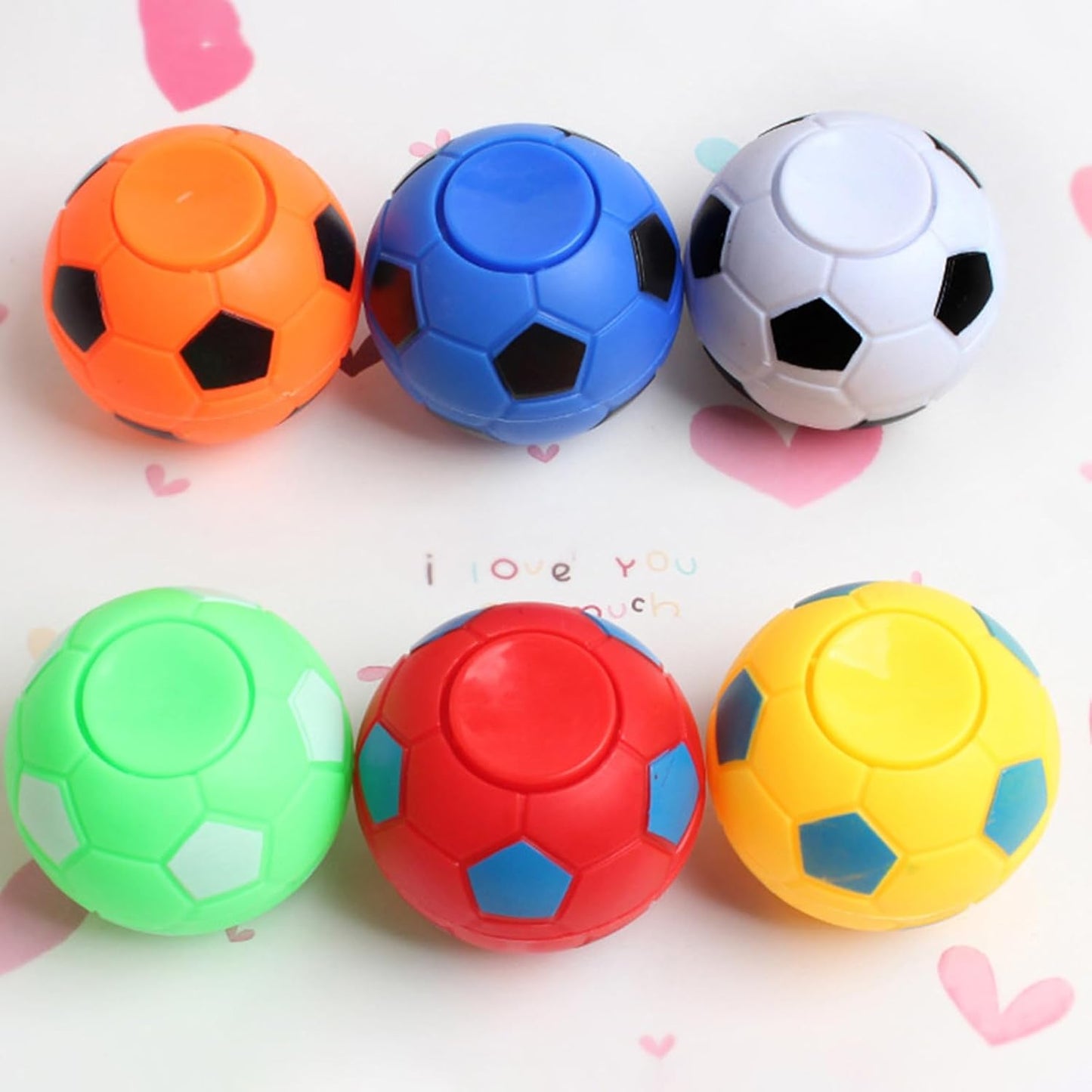 6Pcs Soccer Ball Fidget Spinners - Hand Fidget Spinner Soccer Balls,Stress Relief Football Toys Rotatable Fidget Soccer Balls,Relief Vent Toys Desk Fidget Toys(3.5/5.5cm)