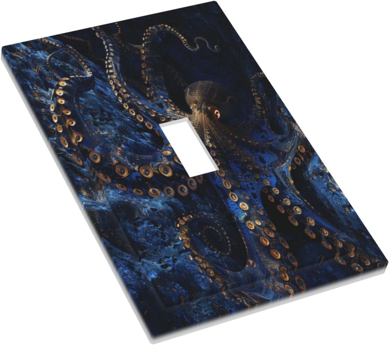 Decorative Switch Covers Plate Horror Night Blue Ocean Evil Octopus 1 Gang Wall Plate Unique Single Toggle Wall Cover Plate Jumbo Electrical Light Switch Plate Faceplate for Home Decor