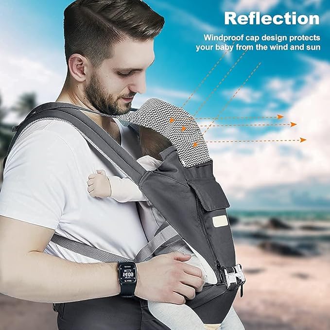 Baby Carrier Newborn to Toddler - Multifunctional 6-in-1 Ergonomic All Positions Baby Carrier with Hip Seat, Face-in & Face-Out Front and Back Carry Holder Backpack for Infant Child Toddler 7-40 lbs