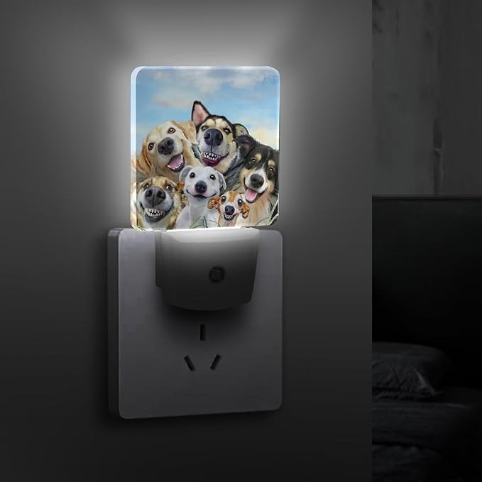 Cute Dog Night Light, Plug into Wall Decor Nightlights for Bedroom, Bathroom, Hallway, Kitchen, with Dusk to Dawn Light Auto Sensors LED Night Lights for Boys Girls Women Men Room Gifts