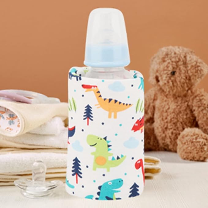 GOTOTOP Portable Milk Warmer Bottle Case with USB Charging Port for Baby Care (Dinosaur)