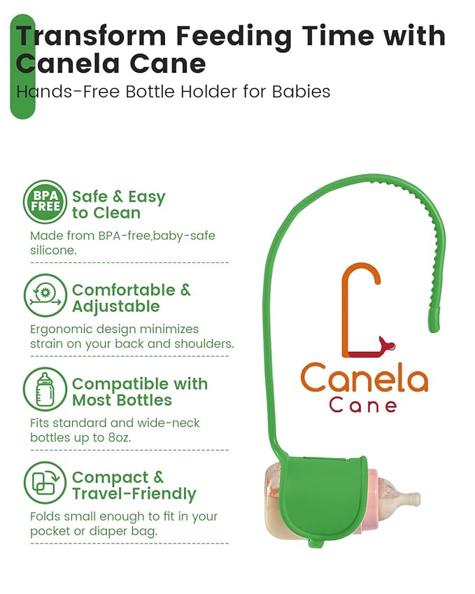 Adjustable Baby Bottle Support – Assist Feeding Tool for Parents, Non-Slip & Ergonomic Design, Fits Standard & Wide-Neck Bottles(Green)