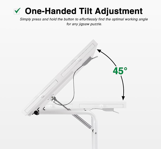 1000 Piece Jigsaw Puzzle Board Table with Drawers and Cover, Puzzle Board with Adjustable Angle and Height, Movable Puzzle Table with Legs for Adults, 30''x22'' Board with Storage, 4 Wheels