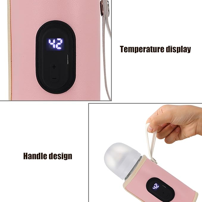 Portable Bottle Warmer 18W Quick Heating Baby Bottle Warmer Temperature Adjustable USB Baby Bottle Heater for Home Family Travel Style 2, Portable Bottle Warmer