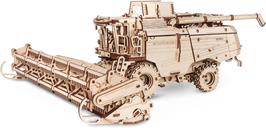 EWA Eco Wood Art Mechanical Model Grain Harvesting Combine GH800-864 pcs – Intricate Wooden Craft Kit - Sustainable DIY Assembly Kit for Adults and Teens