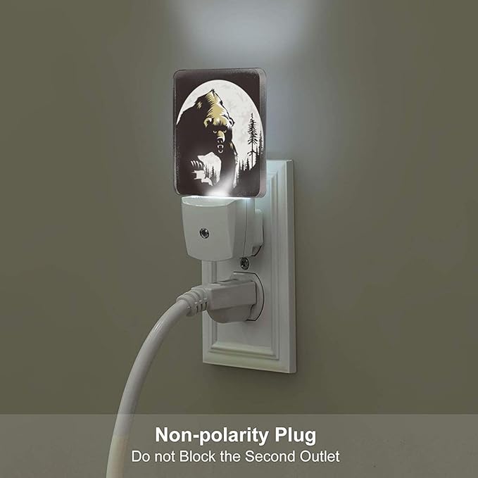 Brown Bear Night Light,Plug-in Nightlights Auto Sensor Night Lamp Dusk-to-Dawn Lamp Home Decor for Nursery Children Girls Boys