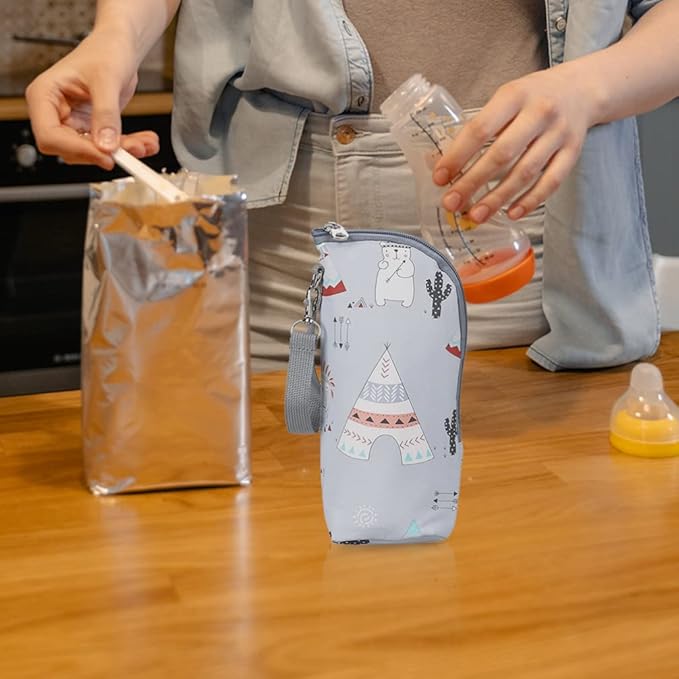 Kisangel Infant Bottles 1pc Car Milk Bottle Warmer Portable Baby Bottle Bag Insulated Milk Bottle Bag Keep Warm Carrying Sleeve Pouch for Newborn Toddler Baby Bottles
