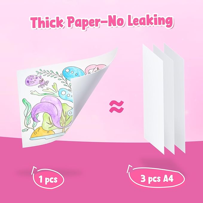 JoyCat Paint with Water Coloring Books, Art & Craft Activity, No Mess Art for Kids Ages 4-8, Craft Kits & Supplies, DIY Creative Activity, Presents for Girls & Boys (Underwater World)