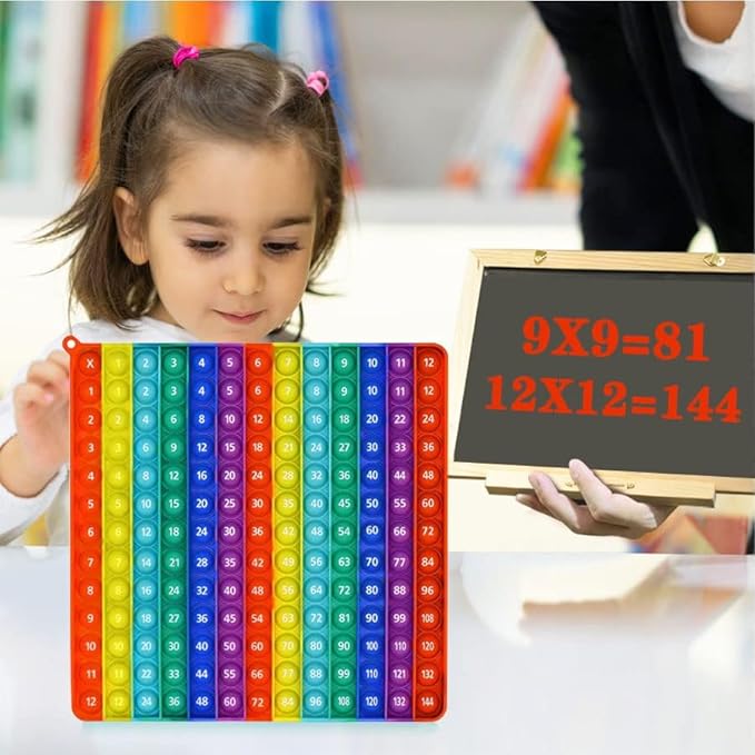 pop Fidget Multiplication Game 12x12 Table Math Games Digital Table Toy, Fidget Learning Game Toy Relieves Stress, Creates Various Math Operations,