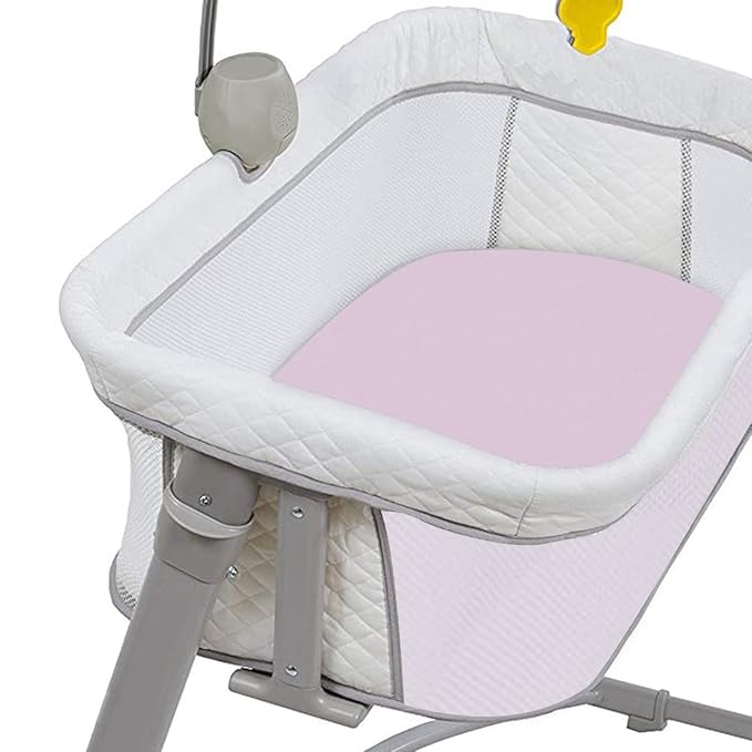 CaSaJa 3 Pack Bassinet Sheet Set, Silky Soft Handfeel with Comfy Napping Surface for Baby Skin, Flexible Fits Various Kinds of Cradle and Bessinet Mattress Up to 15" x 30", Lilac + Pink + Light Grey