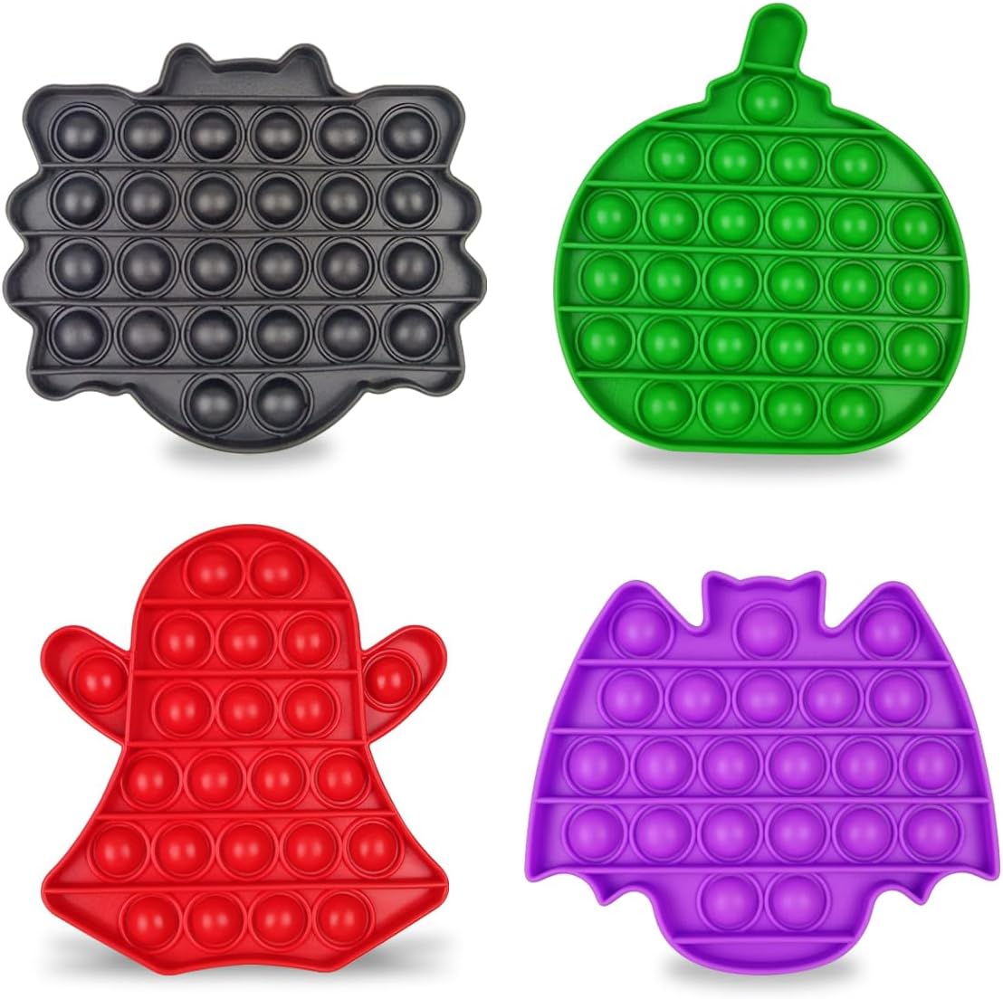 4 Pack Halloween Pop Fidget Toys Sensory Toys for Kids Girls Boys Halloween Party Favors Halloween Treat Bags Gifts Stress Relief