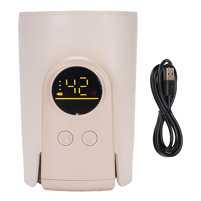 YUYTE Portable Baby Bottle Warmer, Milk Warmer for Bottles 6 Temperature Settings Auto Off with 6000mAH Battery for Travel Outdoor Feeding