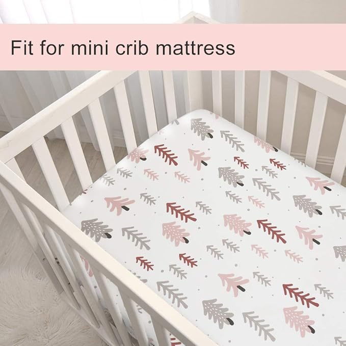 BROLEX 2 Pack Mini Crib Sheets, Stretchy Portable Fitted Playard Sheet Set, Convertible Playard Mattress Cover, Ultra Soft Breathable Material, Jungle Animals