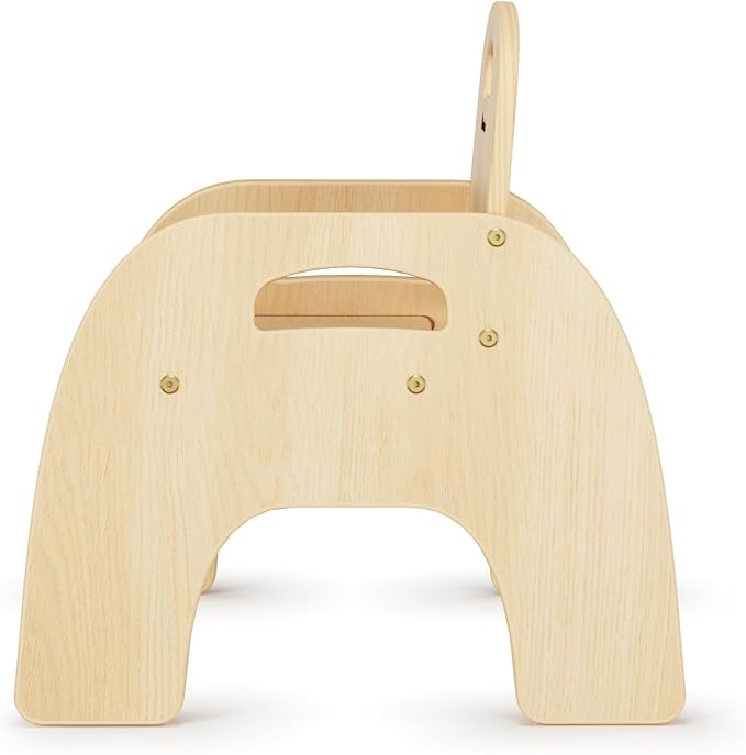 Foundations Simple Sitter Low Wood Feeding Chairs Multipack, Wide No-Tip Base, Adjustable Safety Harness, Stackable Wood Toddler Chairs with Food Service Grade Finish, 2 Pack (9 inch)