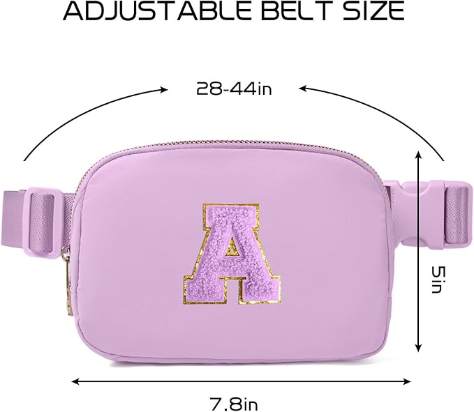 Gitus Gifts for 8 9 10 11 12 Year Old Girls Belt Bag Fanny Pack Crossbody Bags with Initial Letter Patch Cute Stuff Birthday Gifts for Teen Girls Women Personalized Trend Stuff (Lavender-A)