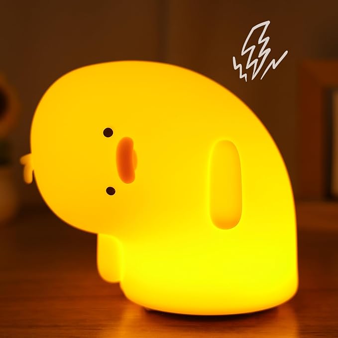 Attivolife Duck Night Light, Silica Gel Nursery Bedside Lamp with Dimmable Rechargeable Timer, Great Decor Piece for Bedrooms, Study, Creative Gift Idea Appeals to Mother Kids Friends Family