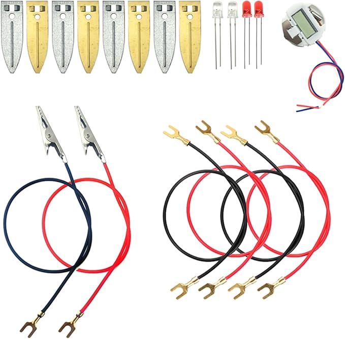 EUDAX Fruit Battery Science Experiment Kit with Electronic Clock and RGB LED for DIY Home Teaching Equipment, School Science Project, Education Subject