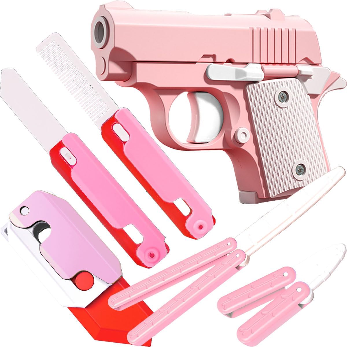 Fidget Gun Toy, Fidget Blaster Gun 1911 Titan Stress Shot ADHD Gun, 3D Printed Stress Anxiety Relief Pistol Toys