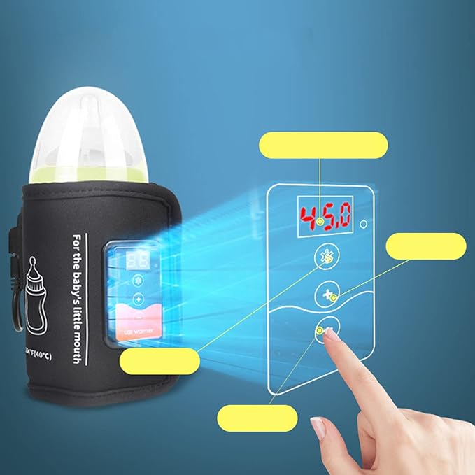 Milk Bottle Warmer Portable, USB Bottle Warming Pack Constant Temperature Keeper, Thermal Bottle Pouch Quick Heating Baby Bottle Warmer for Home Car, Baby Feeding Bottle Warmer