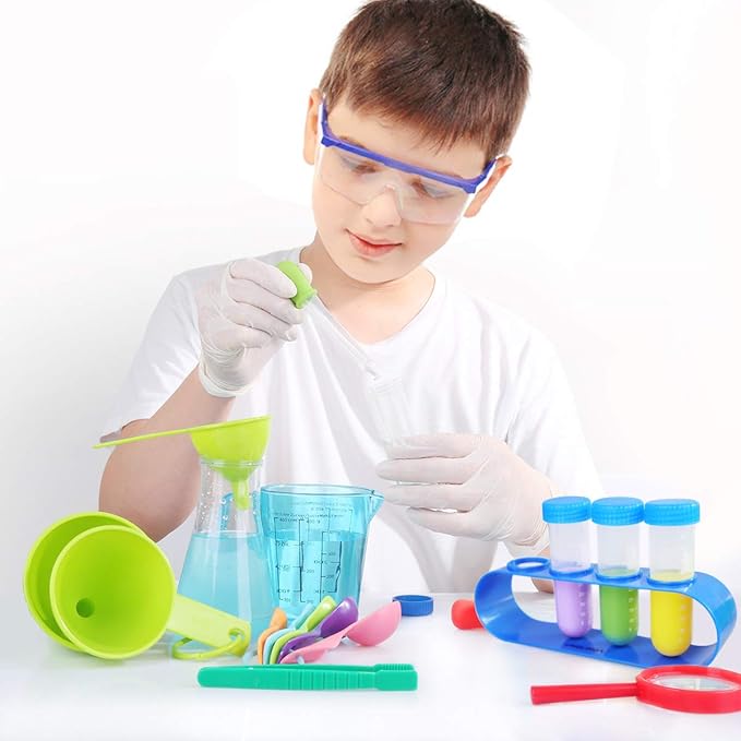 UNGLINGA Kids Science Experiment Kit with Lab Coat Scientist Costume Dress Up and Role Play Toys Gift for Boys Girls Kids Christmas Birthday Party