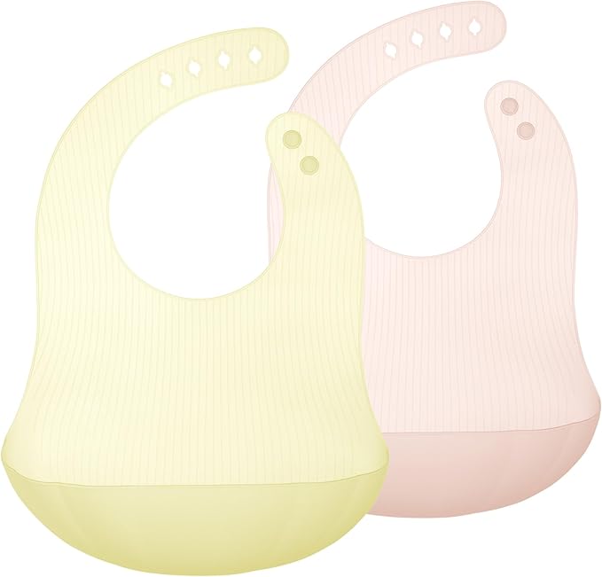 Olababy Fold N Go Silicone Baby Bib w Travel Case | Lightweight Design Eases Pressure Bruising for Infants & Toddlers