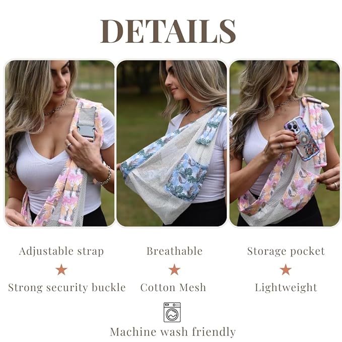 Baby to Toddler Sling Carrier, Toddler Carrier 25-60 lbs – Baby Travel Essential, Adjustable Mesh Sling with Secure Safety Buckle & Comfortable Hold with One Hand Support – Tropical Blue