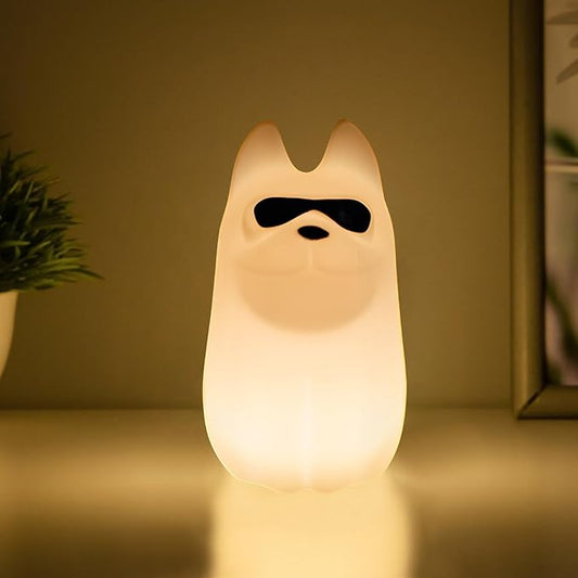 Cute Dog Night Light, 7 Colors Want Want Nightlight, LED Bedside Lamp, Touch-Sensitive for Bedroom, Living Room,Dorm Room Decor for Christmas Gift Baby Kids Girls Teens