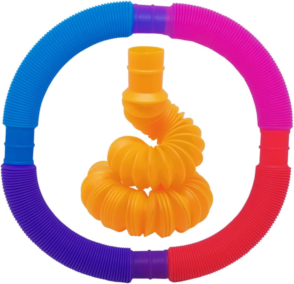 Telescopic Suction Cup Robot Toy, 18 PCS Robotic Pop Tubes Sensory Fidget Toy for Kids 5-7, Autism Toys for Autistic Children, Stocking Stuffers for Kids Party Favor (18 Pack)