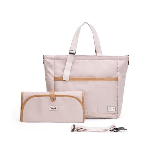 Diaper Bag Tote,Baby Diaper Bags,Convertible Diaper Bag Backpack,Crossbody Tote Bag for Women,Stylish Shoulder bag with Changing Pad,Baby Registry, Work Tote,Travel Gym Bag,Pink