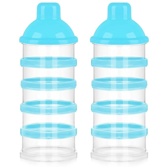 Accmor Formula Dispenser On The Go, 5 Compartments Stackable Formula Container for Travel, Baby Milk Powder Kids Snack Container, BPA Free