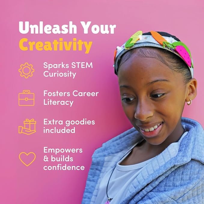 Dear Smart Girl DIY Light-Up Headband: Electrical Engineering STEM Activity Kit, Build Confidence & Skills, Gift for Girls Ages 8-12, Award Winning STEM Education Activity
