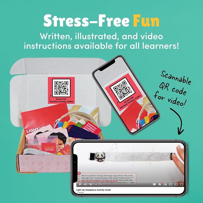 Dear Smart Girl DIY Light-Up Headband: Electrical Engineering STEM Activity Kit, Build Confidence & Skills, Gift for Girls Ages 8-12, Award Winning STEM Education Activity