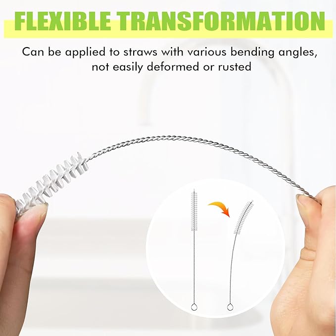 INVODA 12 Piece Sponge Nipple Bottle Brushes, Baby Bottle Brush with 4 Nipple Cleaner, 4 Replacement Heads and 4 Straw Brushes (White)