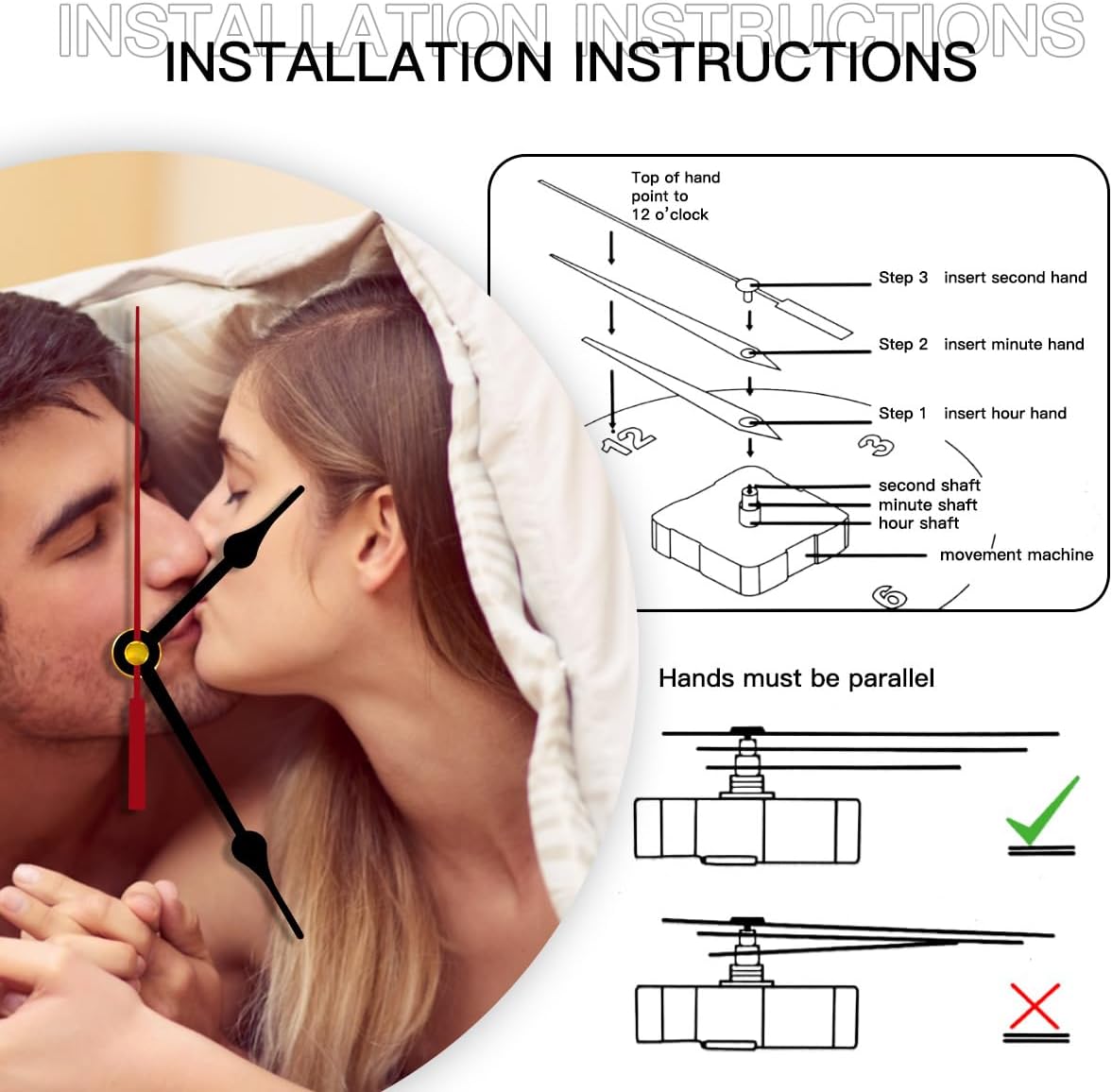 Generic Custom Clocks for Walls Personalized Clocks with Picture Customize Gifts for Kitchen Bathroom Home Creative, 10inch-25cm