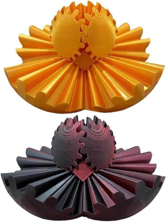 3D Printed Gear Ball Cube Ball Decompression Gear Sphere Toy Stress Ball, Gear Toys Fidget Ball, Relief Desk Decoration for Christmas Toy Gear Toy for Stress and Anxiety Relaxing (2pcs4)