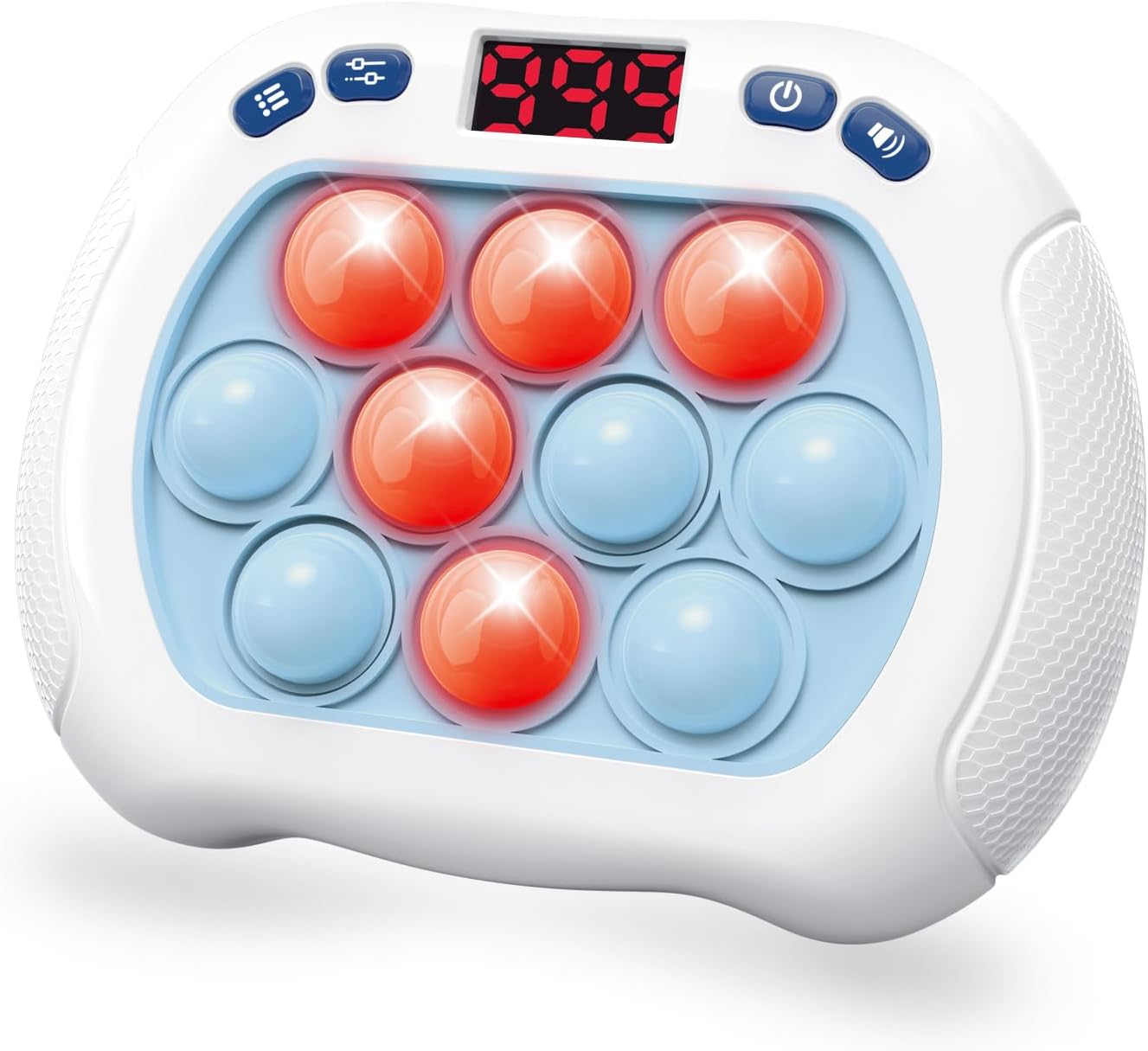 Pop Game Light Up Fidget Toy for Kids, 6 Modes LED Screen Quick Push Pop Game Controller Electric Fidget Popper Game Quick Push Bubble Game Birthday Toys for Kids Lightblue