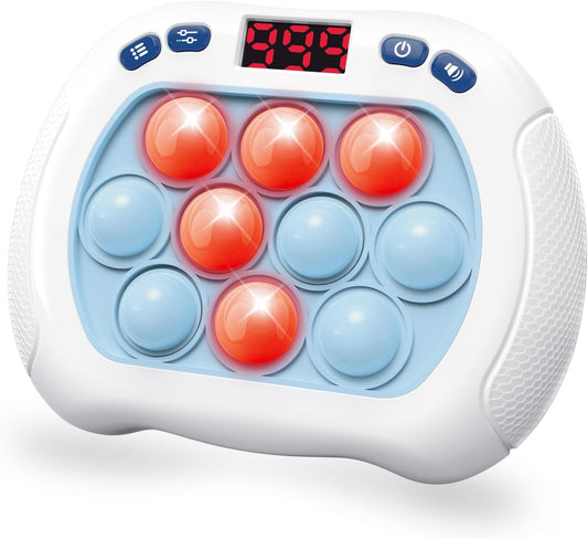 Pop Game Light Up Fidget Toy for Kids, 6 Modes LED Screen Quick Push Pop Game Controller Electric Fidget Popper Game Quick Push Bubble Game Birthday Toys for Kids Lightblue